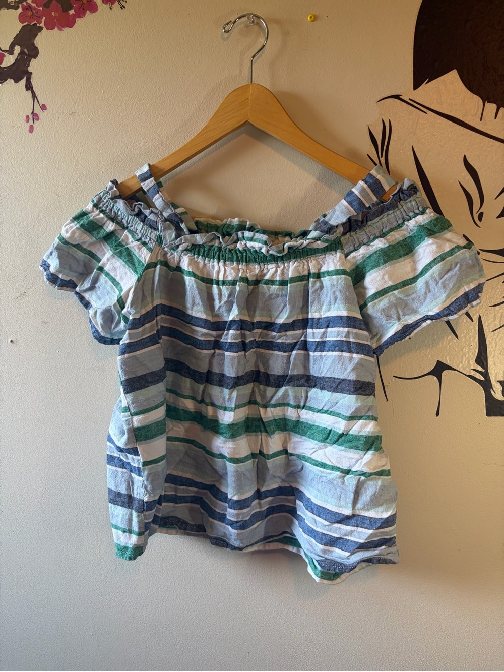 Striped Off-Shoulder Summer Top - Picture 8 of 9